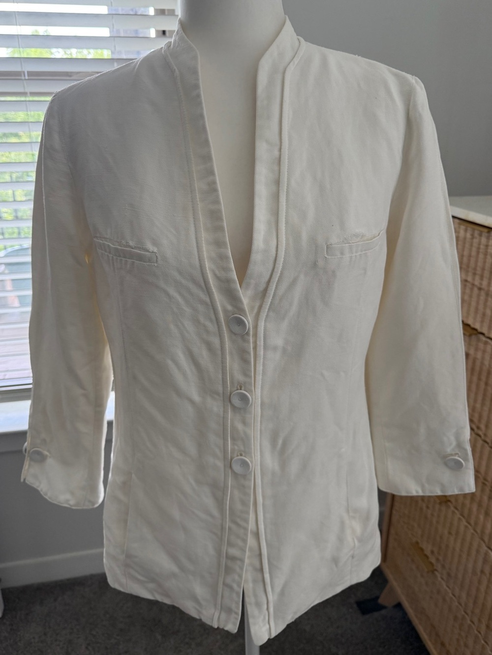 Armani Collezioni winter white S8 linen blazer